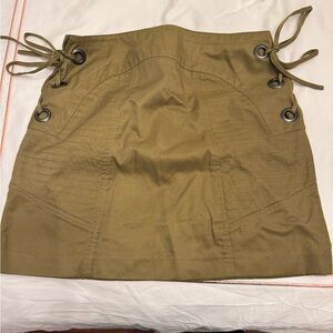 Marissa Webb Khaki Lace-Up Mini Skirt